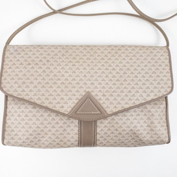 Vintage 80s Coated Canvas Leather Crossbody Bag - Picture 13 of 13